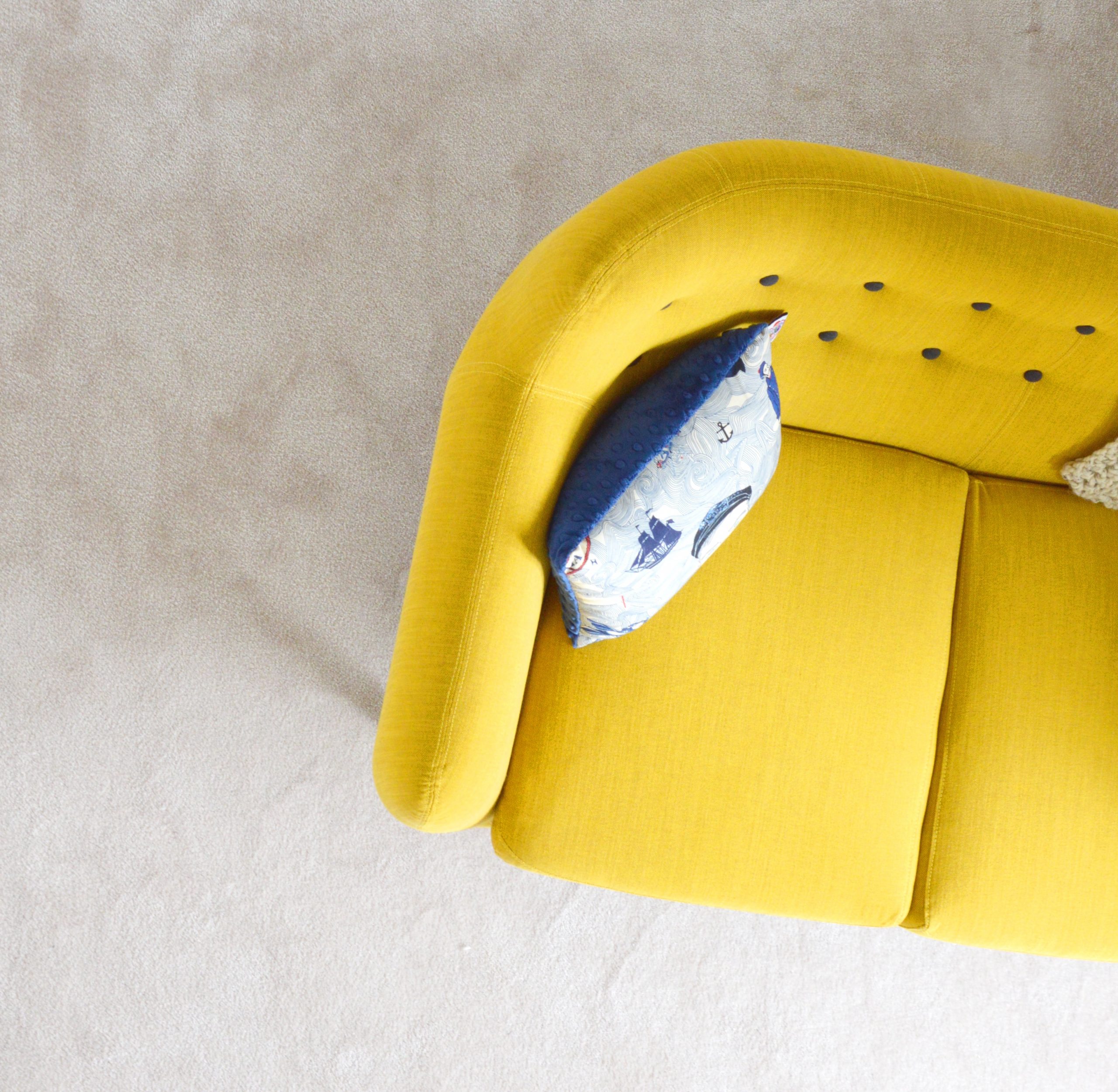 mustard yellow sofa